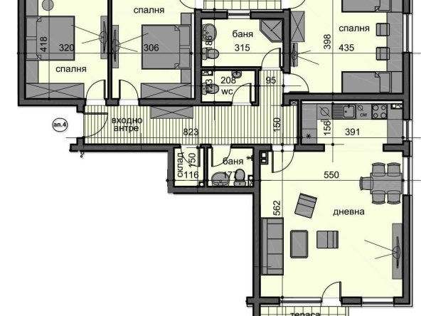 Четиристаен апартамент в Пловдив, Остромила - 179 кв.м за 978 €/кв.м - Снимка #1