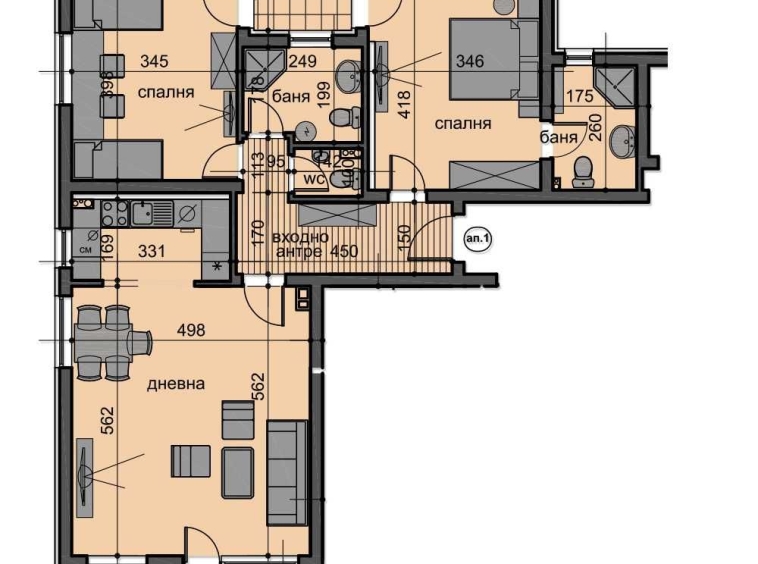 Тристаен апартамент в Пловдив, Остромила - 148 кв.м за 1000 €/кв.м - Снимка #1