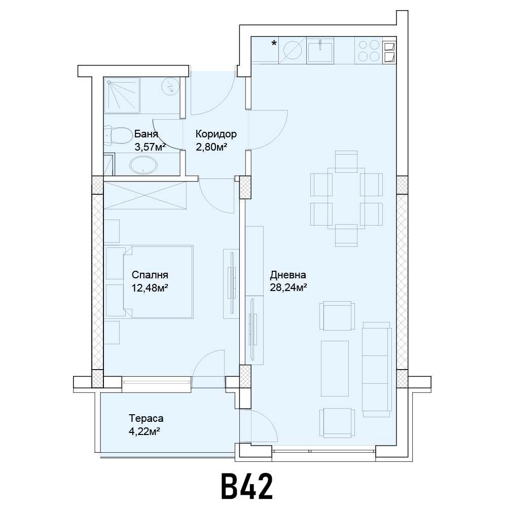Двустаен апартамент в Пловдив, Кършияка - 65 кв.м за 1200 €/кв.м - Снимка #1