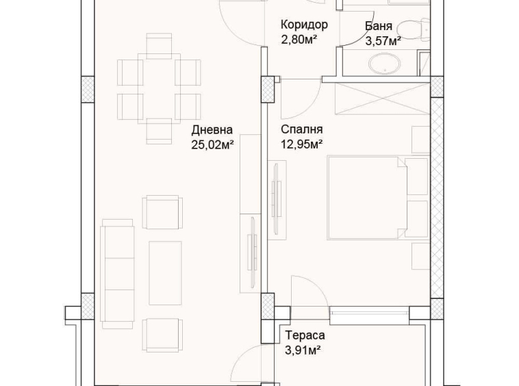 Двустаен апартамент в Пловдив, Кършияка - 65 кв.м за 1200 €/кв.м - Снимка #1