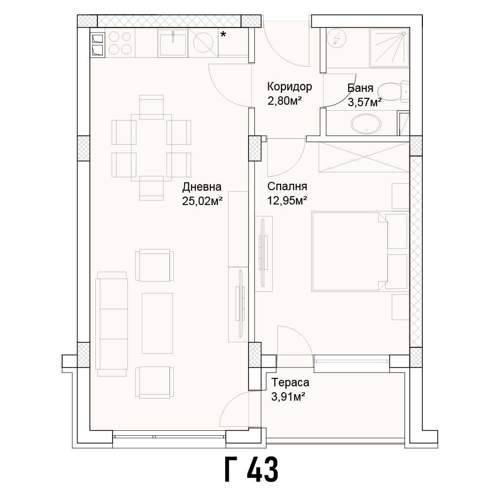 Двустаен апартамент в Пловдив, Кършияка - 65 кв.м за 1200 €/кв.м - Снимка #1