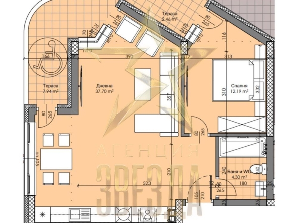 Двустаен апартамент в Пловдив, Христо Смирненски - 97 кв.м за 1627 €/кв.м - Снимка #1