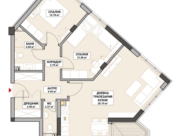 Тристаен апартамент в София, Младост 4 - 99 кв.м за 1314 €/кв.м - Снимка #1