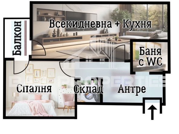 Двустаен апартамент в София, Център - 55 кв.м за 1484 €/кв.м - Снимка #1