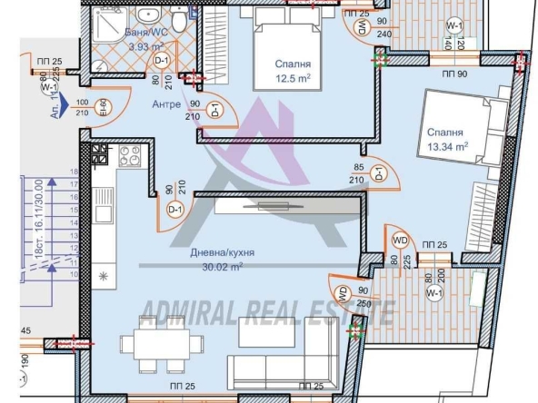 Тристаен апартамент в Варна, Център - 110 кв.м за 1374 €/кв.м - Снимка #1