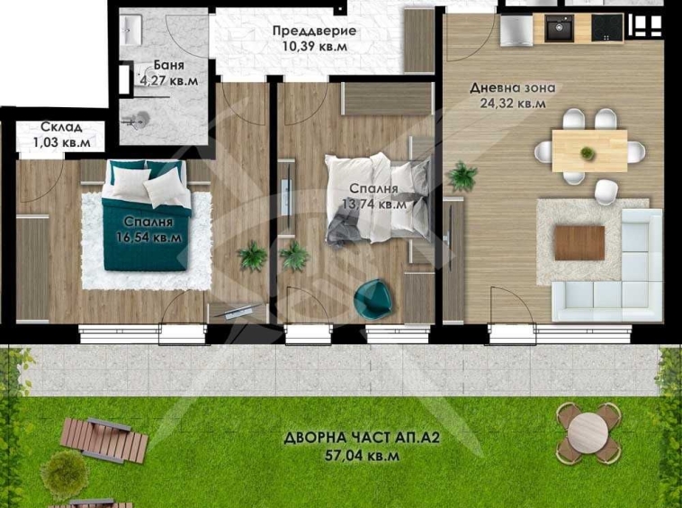 Тристаен апартамент в Пловдив, Остромила - 103 кв.м за 481 €/кв.м - Снимка #1