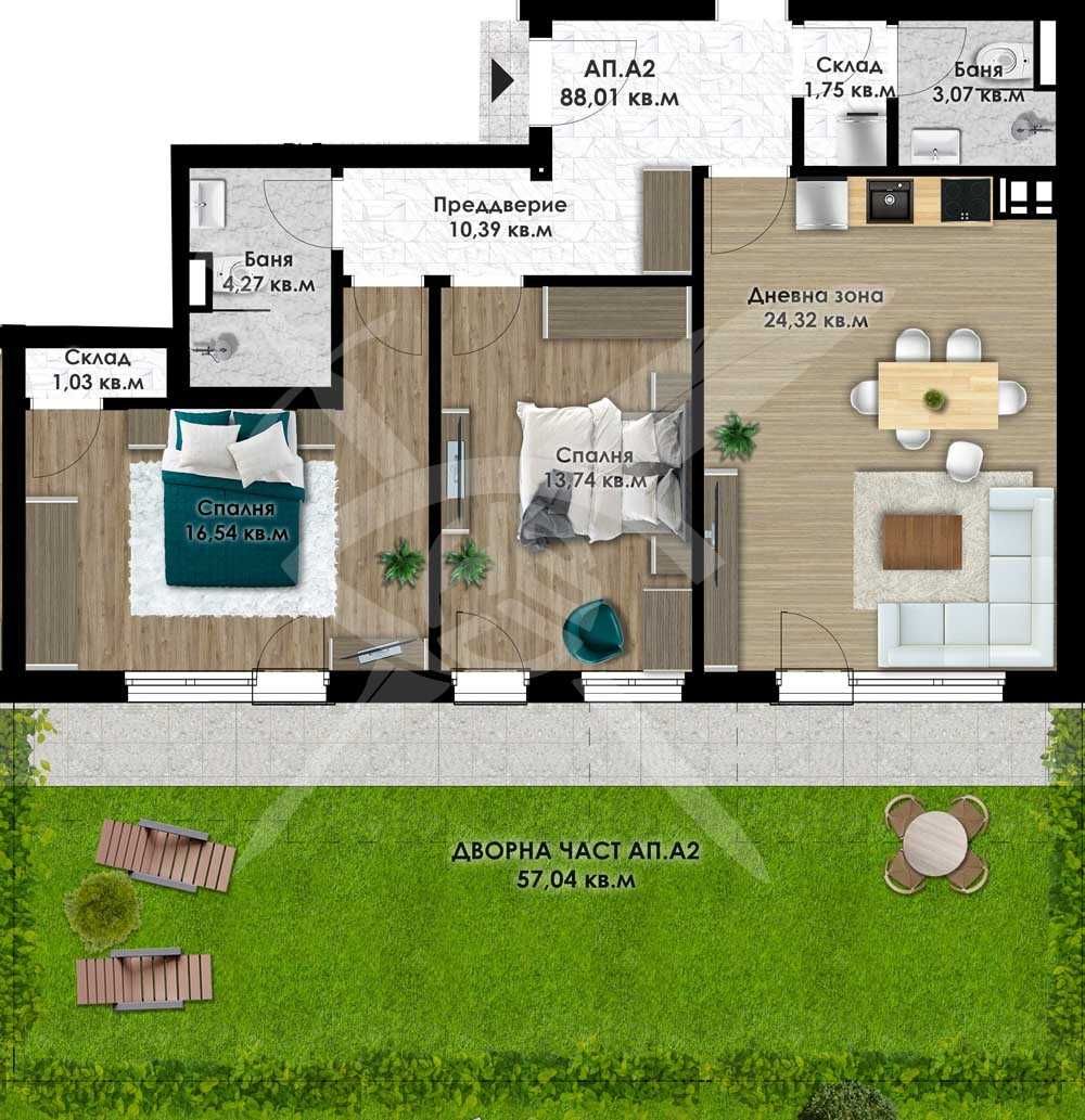 Тристаен апартамент в Пловдив, Остромила - 103 кв.м за 481 €/кв.м - Снимка #1