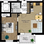 Двустаен апартамент в Пловдив, Остромила - 73 кв.м за 946 €/кв.м - Снимка #1