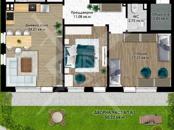 Тристаен апартамент в Пловдив, Остромила - 107 кв.м за 480 €/кв.м - Снимка #1