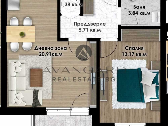 Двустаен апартамент в Пловдив, Кючук Париж - 68 кв.м за 838 €/кв.м - Снимка #1