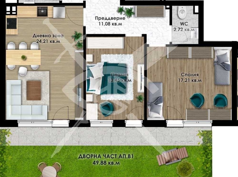 Тристаен апартамент в Пловдив, Остромила - 103 кв.м за 483 €/кв.м - Снимка #1