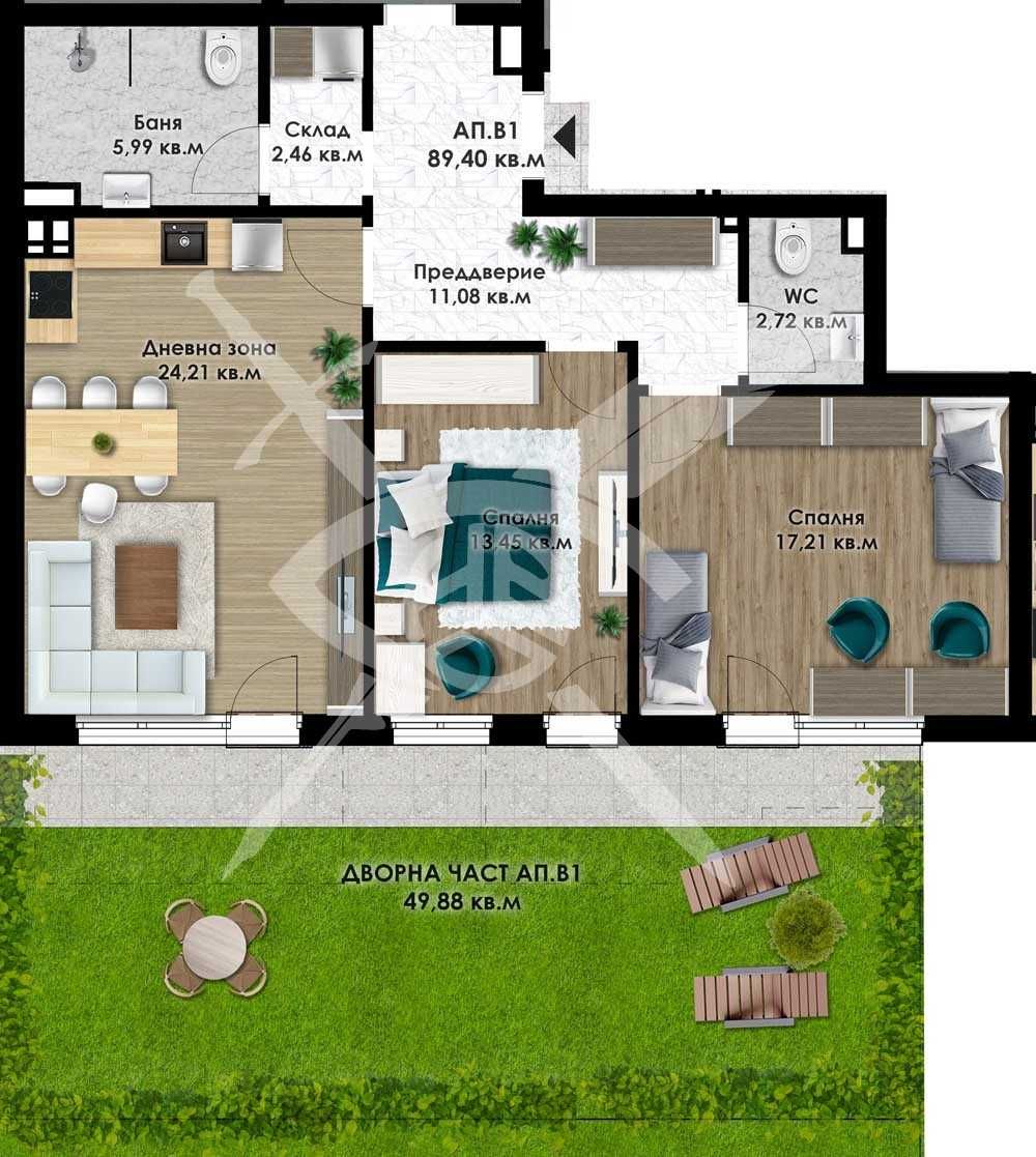 Тристаен апартамент в Пловдив, Остромила - 103 кв.м за 483 €/кв.м - Снимка #1