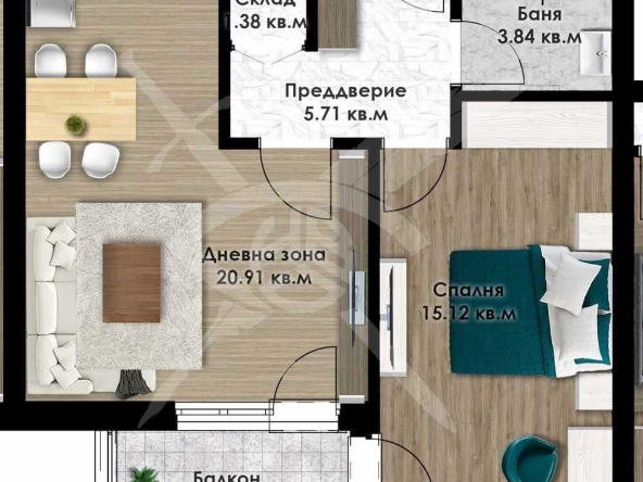 Двустаен апартамент в Пловдив, Остромила - 71 кв.м за 960 €/кв.м - Снимка #1