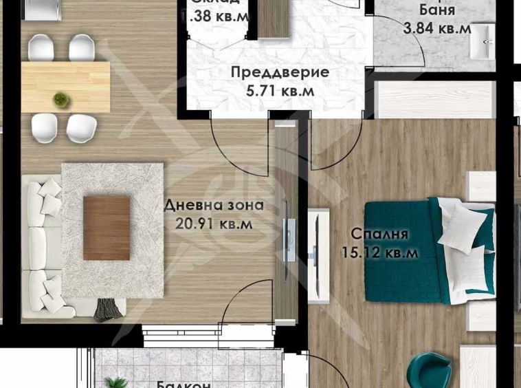 Двустаен апартамент в Пловдив, Остромила - 71 кв.м за 960 €/кв.м - Снимка #1