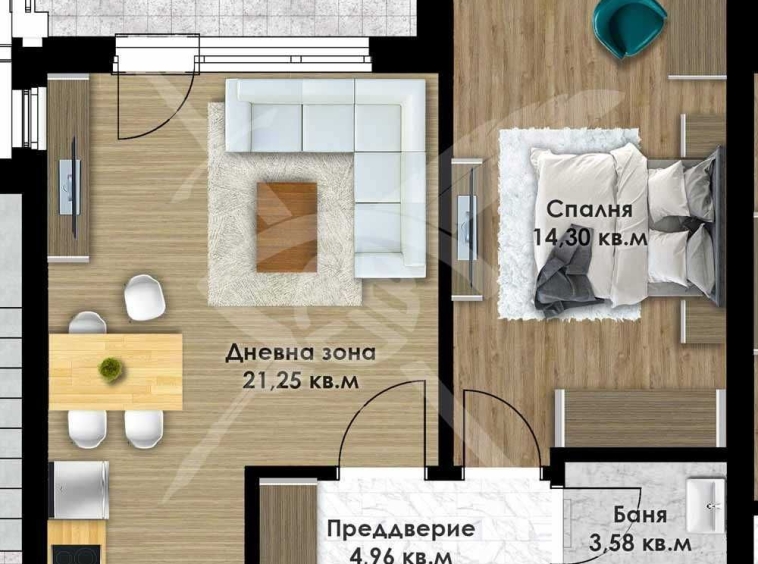 Двустаен апартамент в Пловдив, Остромила - 74 кв.м за 947 €/кв.м - Снимка #1