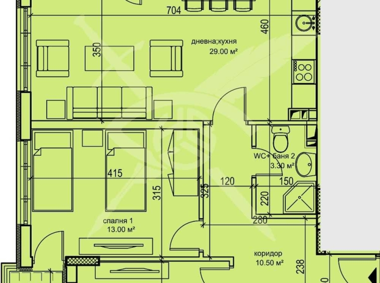 Двустаен апартамент в Пловдив, Кършияка - 69 кв.м за 1417 €/кв.м - Снимка #1