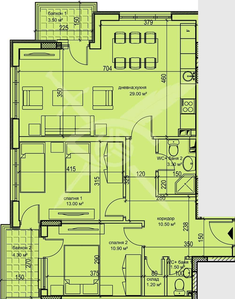 Двустаен апартамент в Пловдив, Кършияка - 69 кв.м за 1417 €/кв.м - Снимка #1