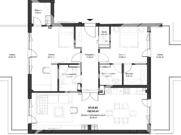 Тристаен апартамент в Пловдив, Кючук Париж - 217 кв.м за 892 €/кв.м - Снимка #1