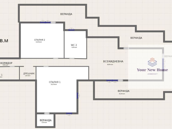 Тристаен апартамент в Бургас, Възраждане - 158 кв.м за 1100 €/кв.м - Снимка #1