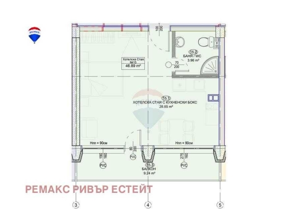 Едностаен апартамент в Русе, Здравец Изток - 47 кв.м за 898 €/кв.м - Снимка #1