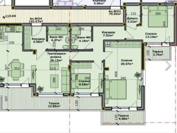 Четиристаен апартамент в Варна, Виница - 168 кв.м за 1548 €/кв.м - Снимка #1