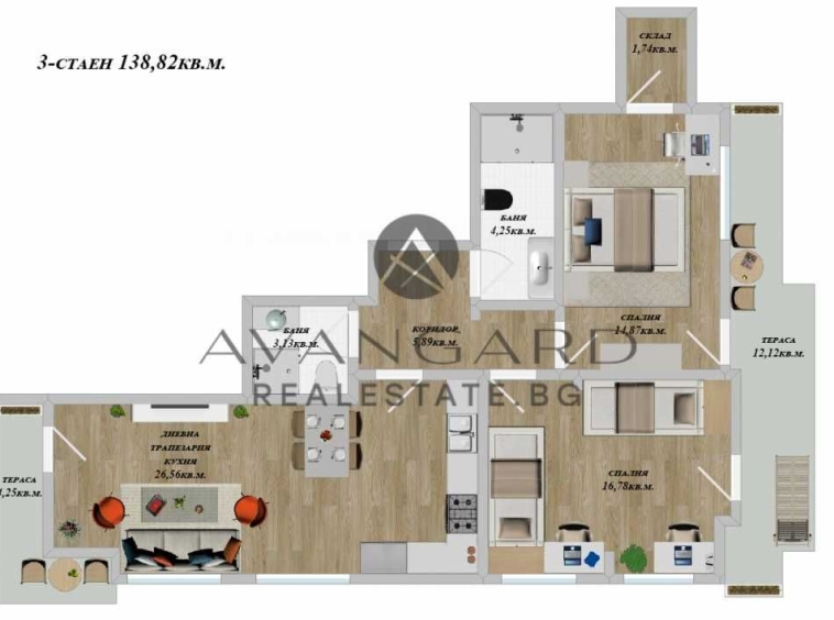 Тристаен апартамент в Пловдив, Кючук Париж - 139 кв.м за 1321 €/кв.м - Снимка #1