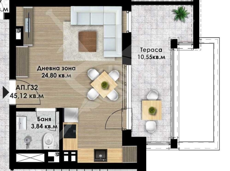 Двустаен апартамент в Пловдив, Остромила - 52 кв.м за 945 €/кв.м - Снимка #1