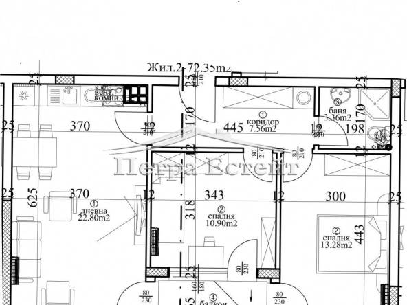 Тристаен апартамент в Варна, Център - 100 кв.м за 2150 €/кв.м - Снимка #1