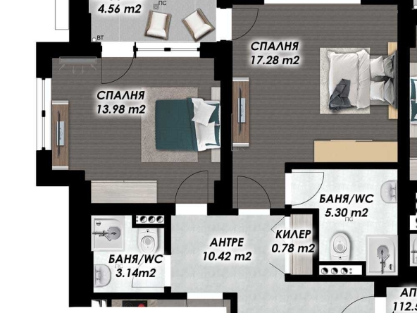Двустаен апартамент в Пловдив, Мараша - 75 кв.м за 558 €/кв.м - Снимка #1