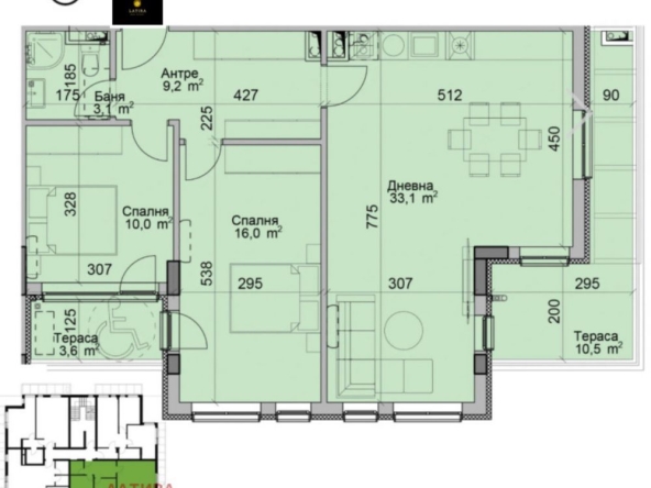 Тристаен апартамент в София, м-т Киноцентъра - 118 кв.м за 1384 €/кв.м - Снимка #1