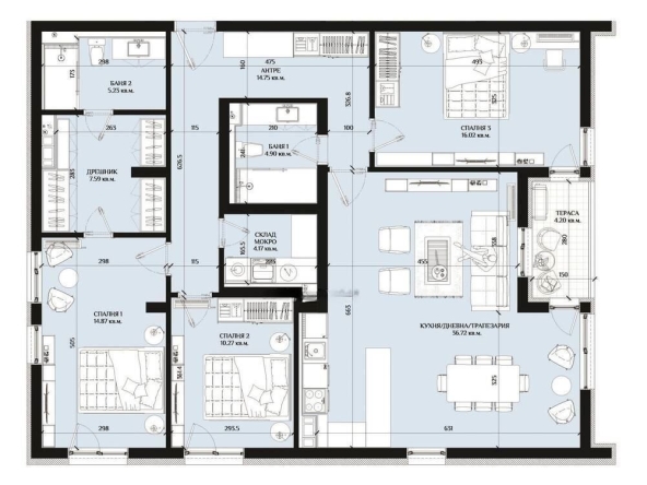 Многостаен апартамент в Бургас, Изгрев - 160 кв.м за 857 €/кв.м - Снимка #1
