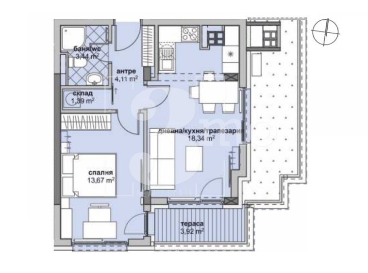 Двустаен апартамент в София, Люлин 6 - 66 кв.м за 1561 €/кв.м - Снимка #1