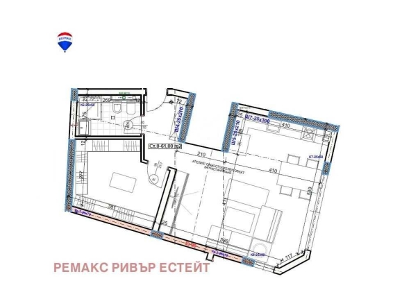 Едностаен апартамент в Русе, Широк център - 76 кв.м за 707 €/кв.м - Снимка #1