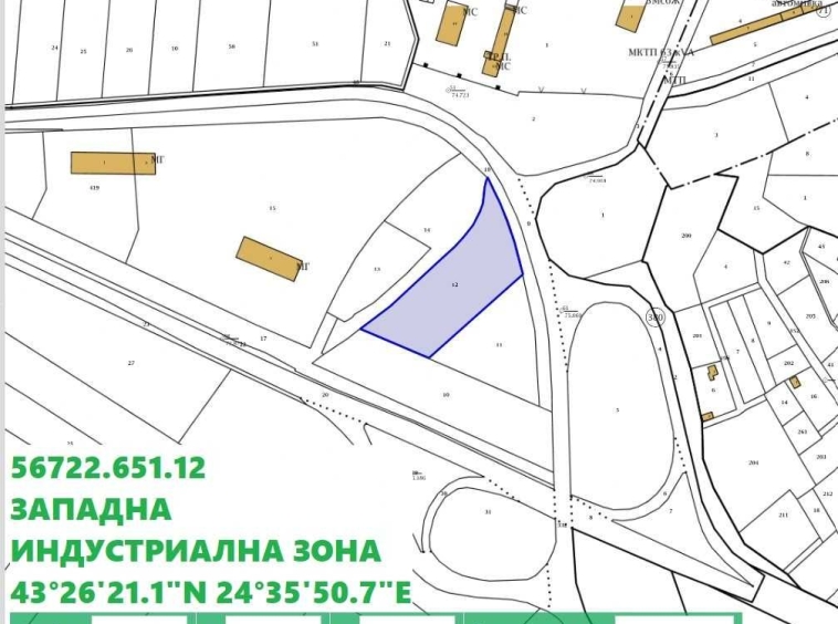 Парцел в Плевен, Индустриална зона - Запад - 3500 кв.м за 40 €/кв.м - Снимка #1