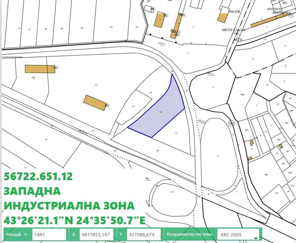 Парцел в Плевен, Индустриална зона - Запад - 3500 кв.м за 40 €/кв.м - Снимка #1