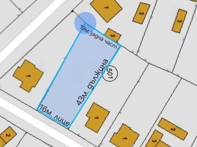 Парцел в Долни чифлик - 740 кв.м за 21 €/кв.м - Снимка #1