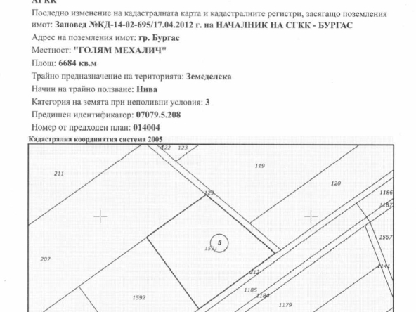 Парцел в Бургас, Долно Езерово - 6684 кв.м за 6 €/кв.м - Снимка #1