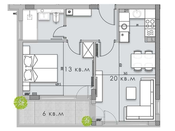 Двустаен апартамент в София, Център - 65 кв.м за 2640 €/кв.м - Снимка #1