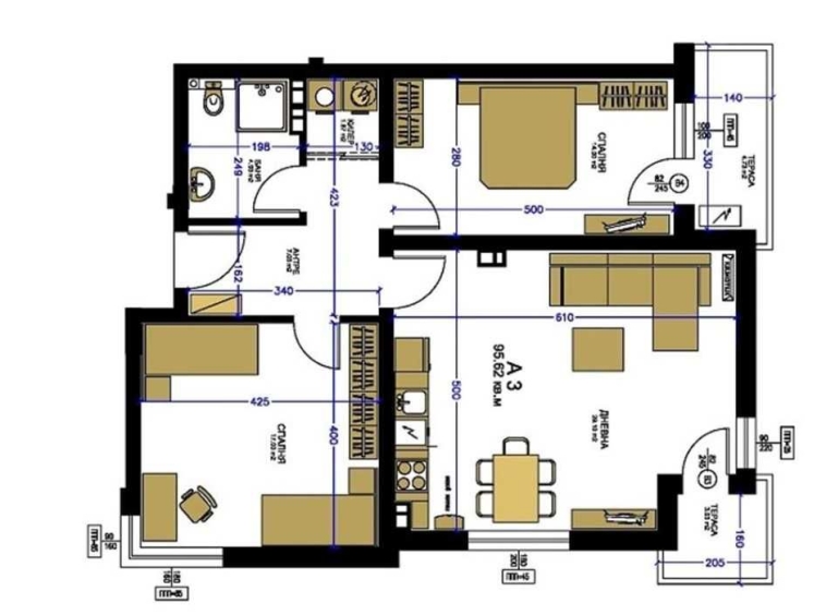Тристаен апартамент в Пловдив, Остромила - 111 кв.м за 1082 €/кв.м - Снимка #1