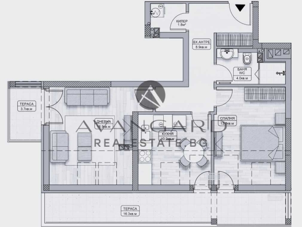 Двустаен апартамент в Пловдив, Кършияка - 102 кв.м за 1346 €/кв.м - Снимка #1