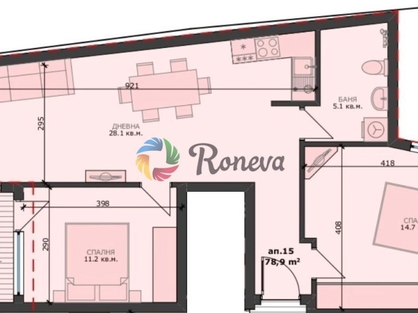 Тристаен апартамент в Варна, Погреби - 93 кв.м за 1484 €/кв.м - Снимка #1