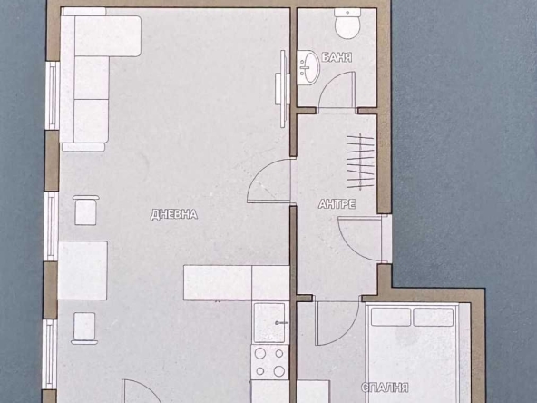 Двустаен апартамент в Стара Загора, Македонски - 45 кв.м за 782 €/кв.м - Снимка #1