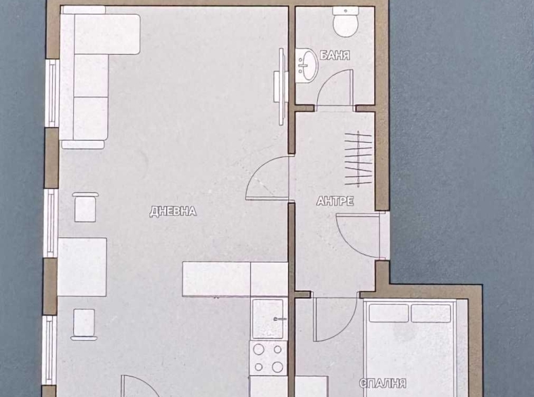 Двустаен апартамент в Стара Загора, Македонски - 45 кв.м за 782 €/кв.м - Снимка #1
