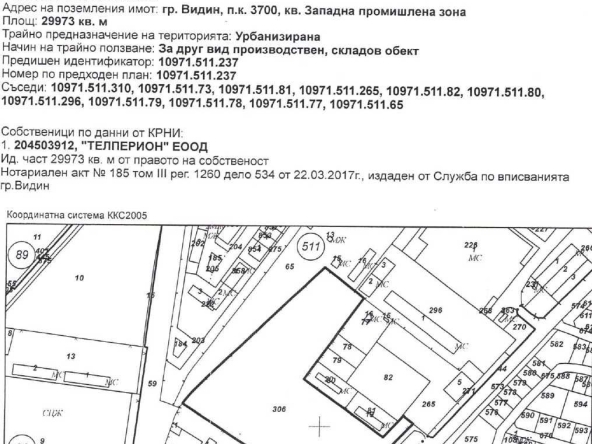 Парцел в Видин, Промишлена зона - Запад - 29973 кв.м за 0 €/кв.м - Снимка #1