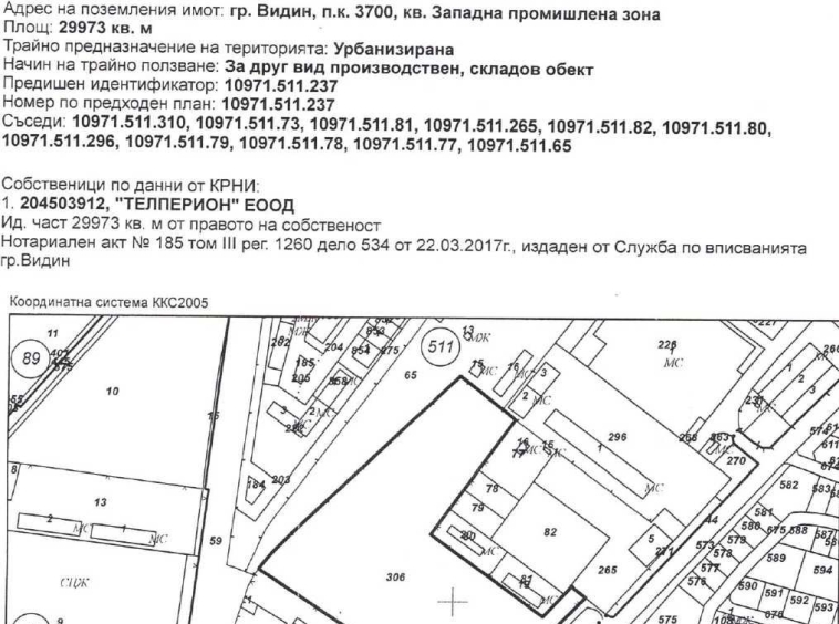 Парцел в Видин, Промишлена зона - Запад - 29973 кв.м за 0 €/кв.м - Снимка #1