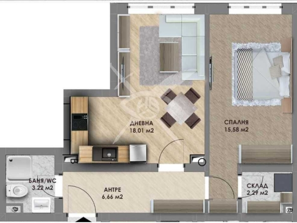 Двустаен апартамент в Пловдив, Христо Смирненски - 63 кв.м за 981 €/кв.м - Снимка #1