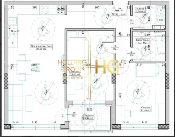 Тристаен апартамент в Варна, Гранд Мол Варна - 9443 кв.м за 14 €/кв.м - Снимка #1
