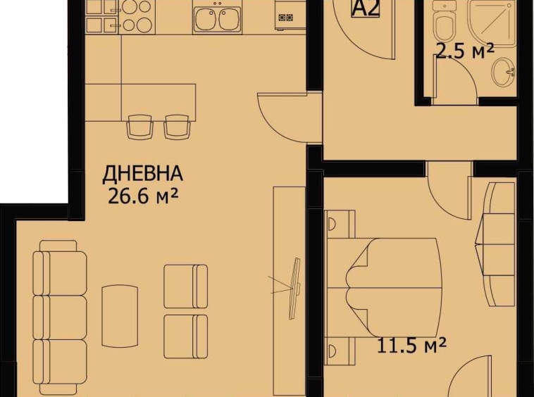 Двустаен апартамент в София, Младост 2 - 55 кв.м за 2100 €/кв.м - Снимка #1