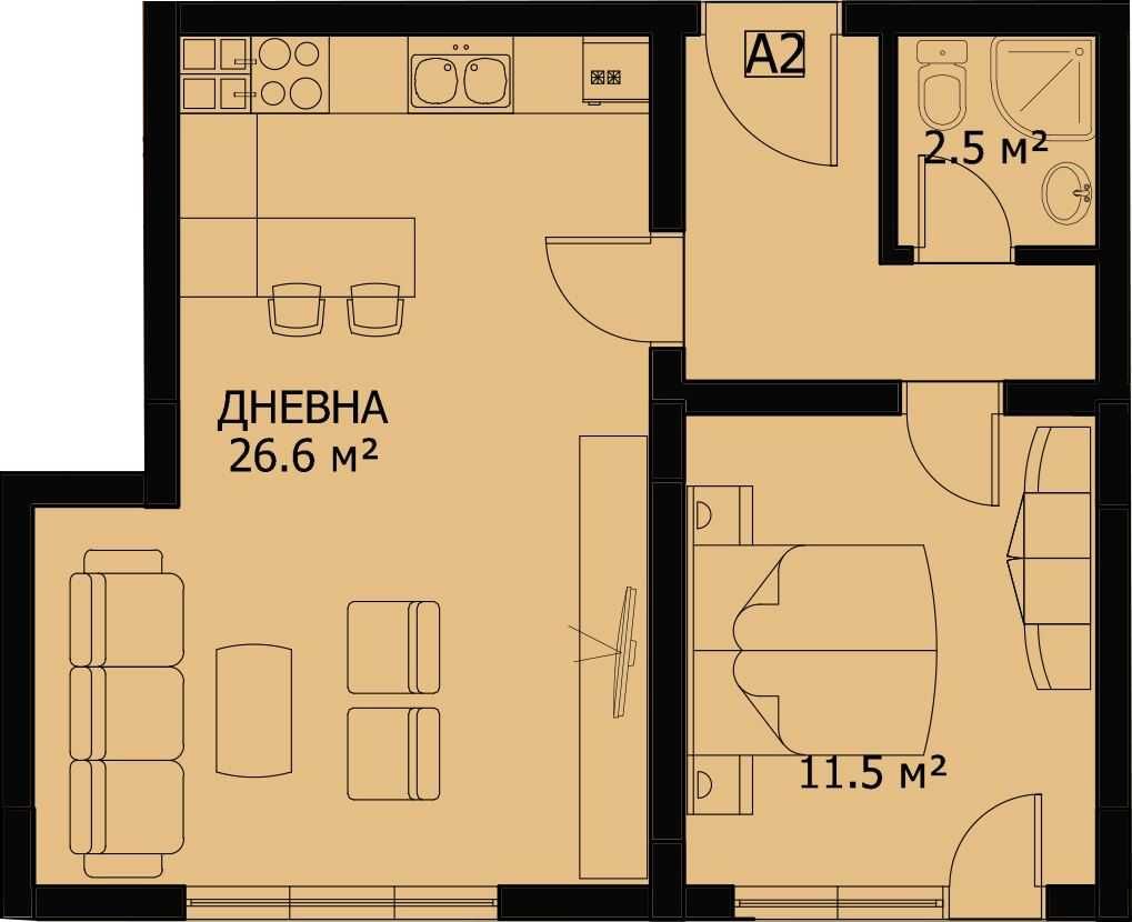 Двустаен апартамент в София, Младост 2 - 55 кв.м за 2100 €/кв.м - Снимка #1