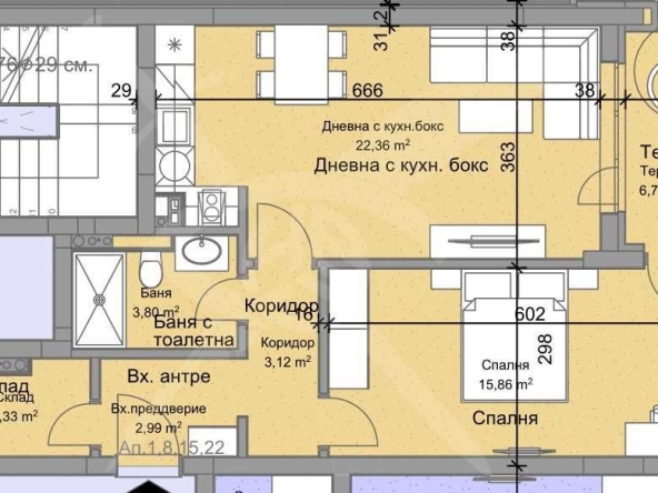 Двустаен апартамент в Пловдив, Остромила - 81 кв.м за 1122 €/кв.м - Снимка #1